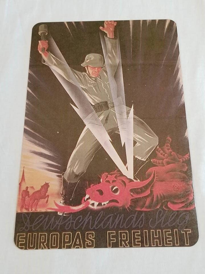 WWII WW2 Nazi German Dragon Fire Propaganda Metal sign