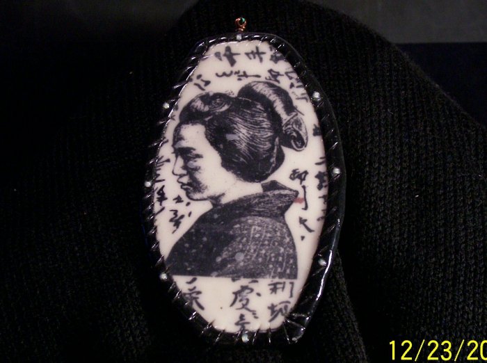Japanese Lady Polymer Clay Wall Art