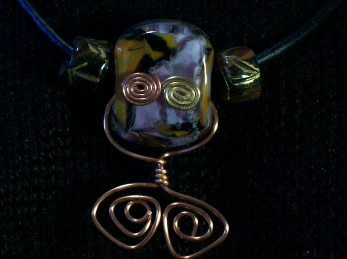 Lampworked Fun Alien Glass Necklace Choker