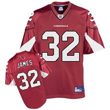 100% polyester Reebok Arizona Cardinals Edgerrin #32 James Team Color Jersey(RED)NFL JERSEYS!!!