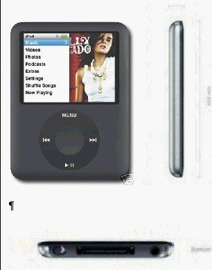 (Free shipping) NEW 3RD GEN BLACK APPLE IPOD NANO VIDEO 8GB