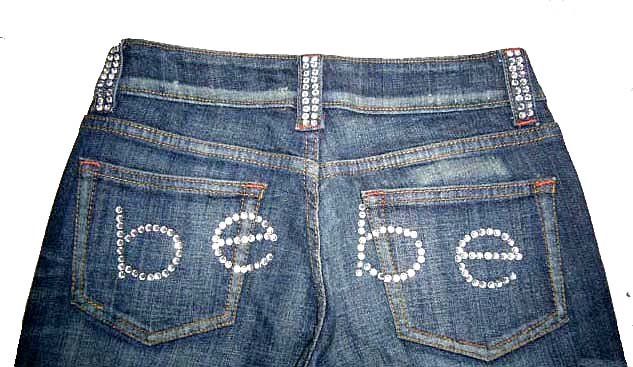 NEW Bebe Kayla Silver Rhinestone Distressed Jeans Size 25