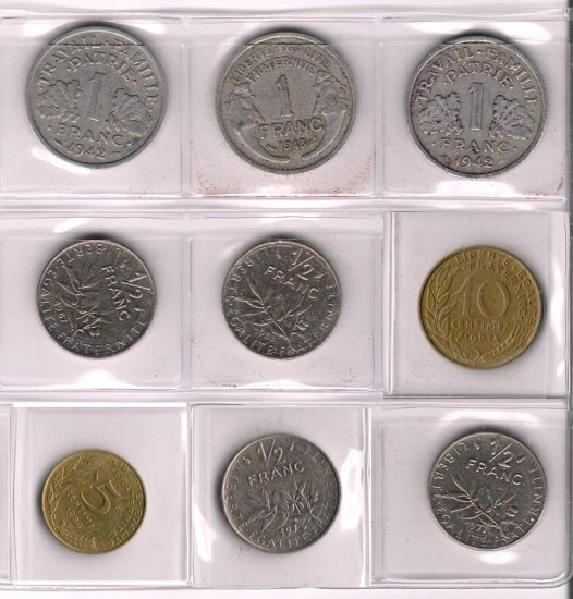 France lot x 17 Mixed 1942-1992 VF-UNC