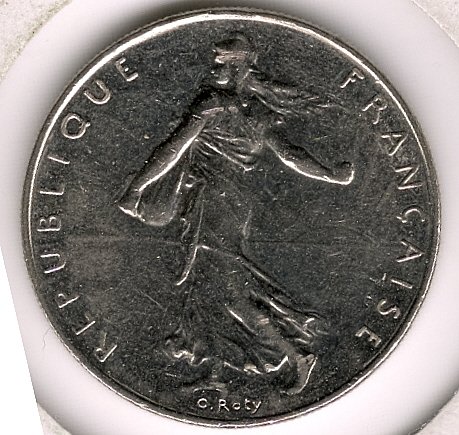 1991 1 Franc XF/AU
