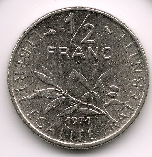 1971 50 cents Aunc