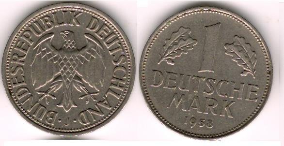 1958-J 1 Deutsche-Mark XF