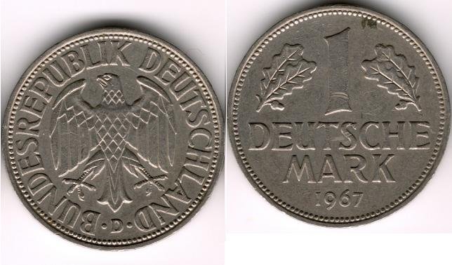 1967-D 1 Deutsche Mark XF