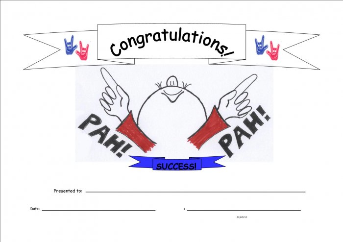 Pah! Success Congratulations Certificate 10-pack