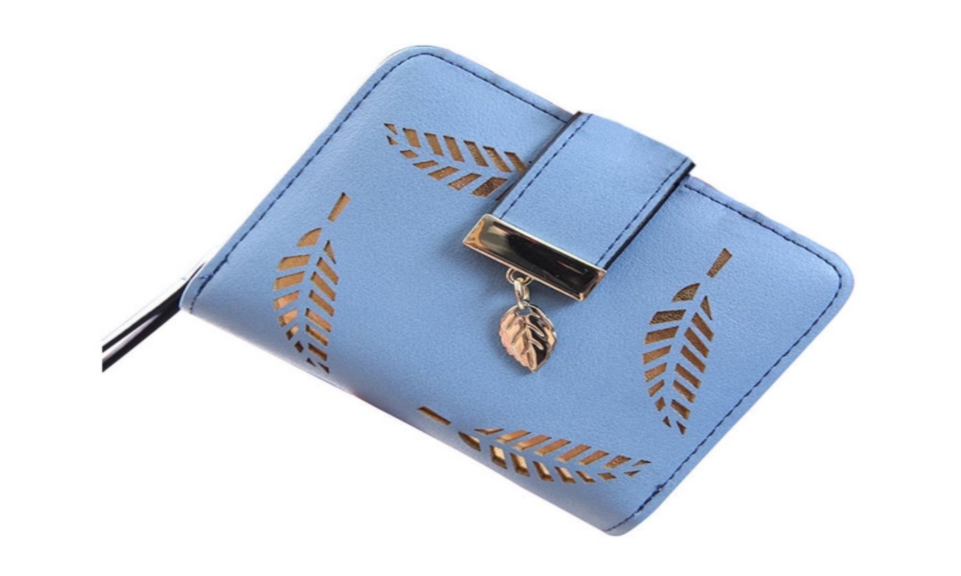 Blue Gold Leaf Small Wallet
