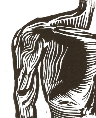 Arm - linoleum block print - Mark Knot
