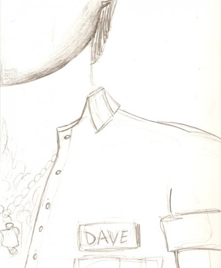 Dave - Original Drawing - Study for block print - Mark Knot