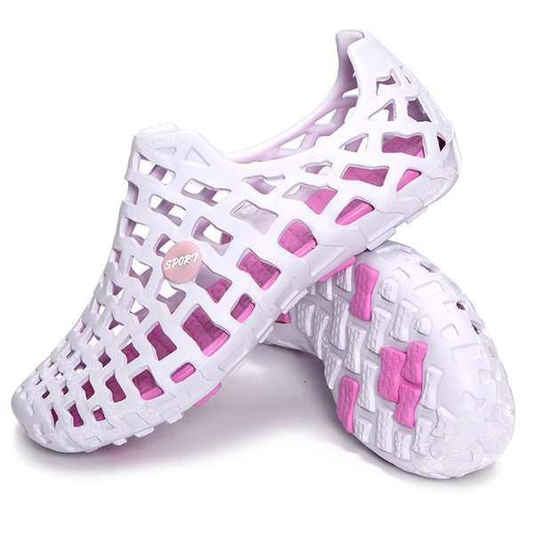 Big Size Breathable Hollow Out Pure Color Flat Casual Beach Sandals