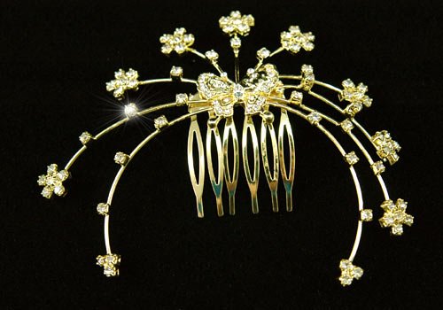 Gold tiara combs