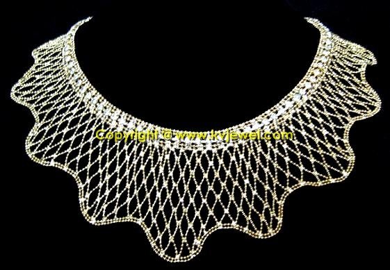 Gold bib necklace