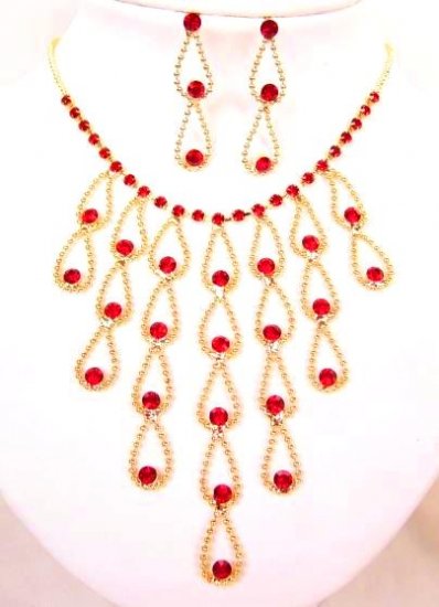 Red rhinestone necklace