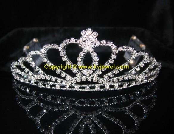 Heart rhinestone tiara