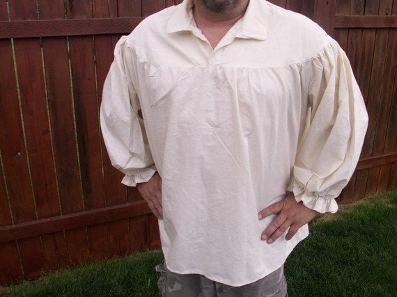 Mens Drop Yoke 4XL, 5XL or 6XL Renaissance Primitive Pirate Pioneer Poet Theatre Shirt