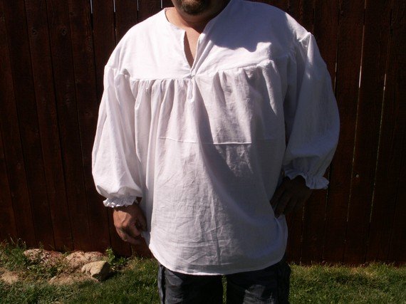 Mens Drop Yoke 4XL, 5XL or 6XL Renaissance Primitive Pirate Pioneer Poet Theatre Shirt