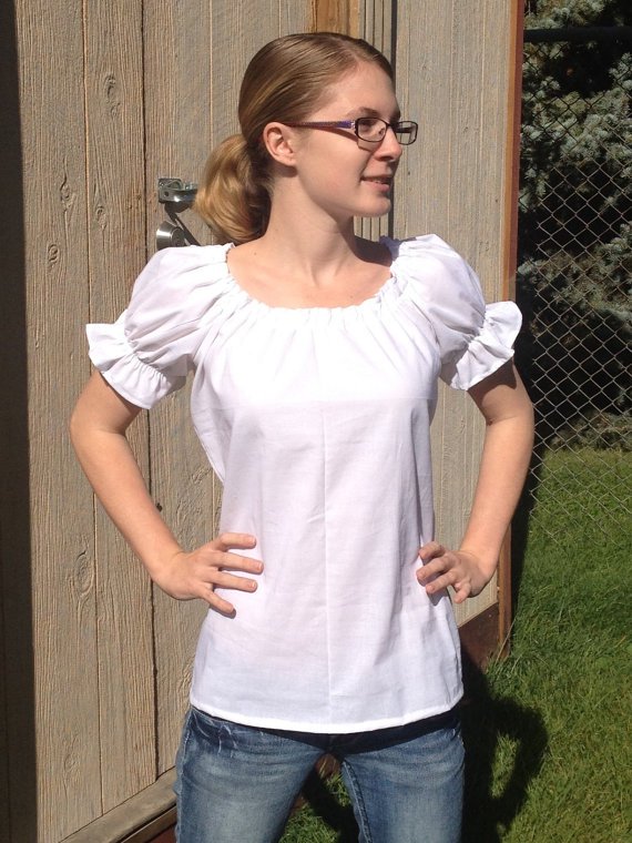 Womens (XL, 2XL, or 3XL) Renaissance Faire Short Sleeve Chemise Blouse