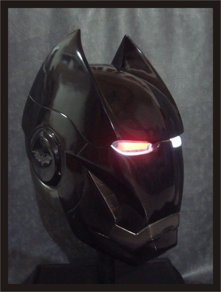 Custom Made Iron Bat Life Size Helmet Superhero Prop