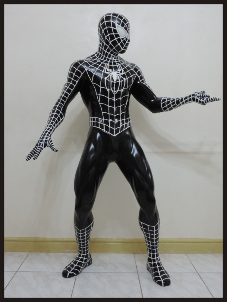 Custom Made Life Size Tobey Maguire Deluxe Black Spiderman Spinning Web Statue Prop Payment #1 of 2