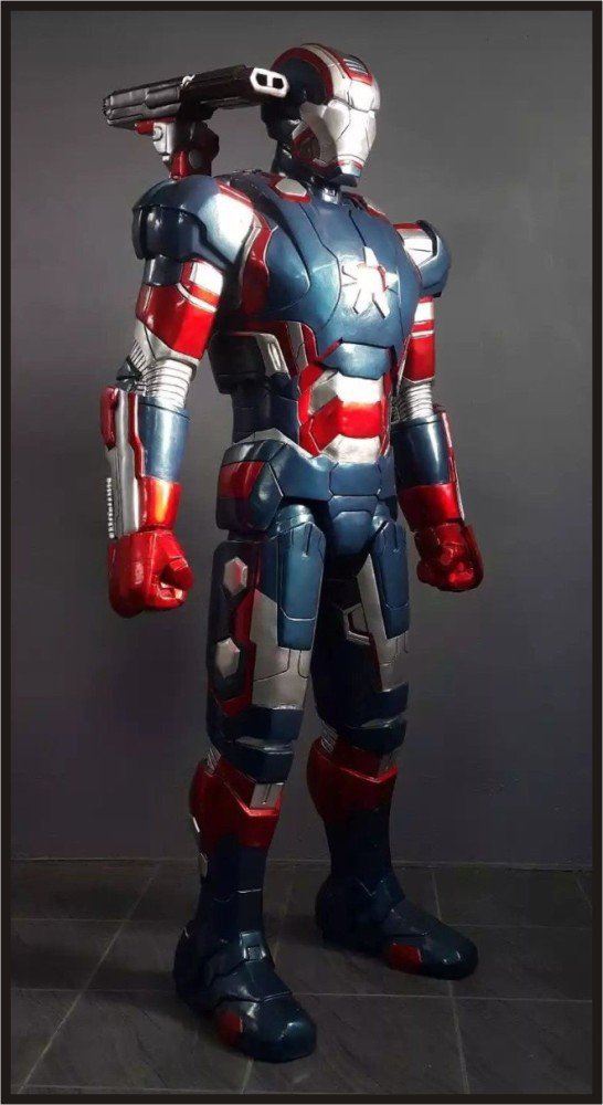 Custom Made Life Size Iron Man War Machine-Iron Patriot Superhero Statue Prop