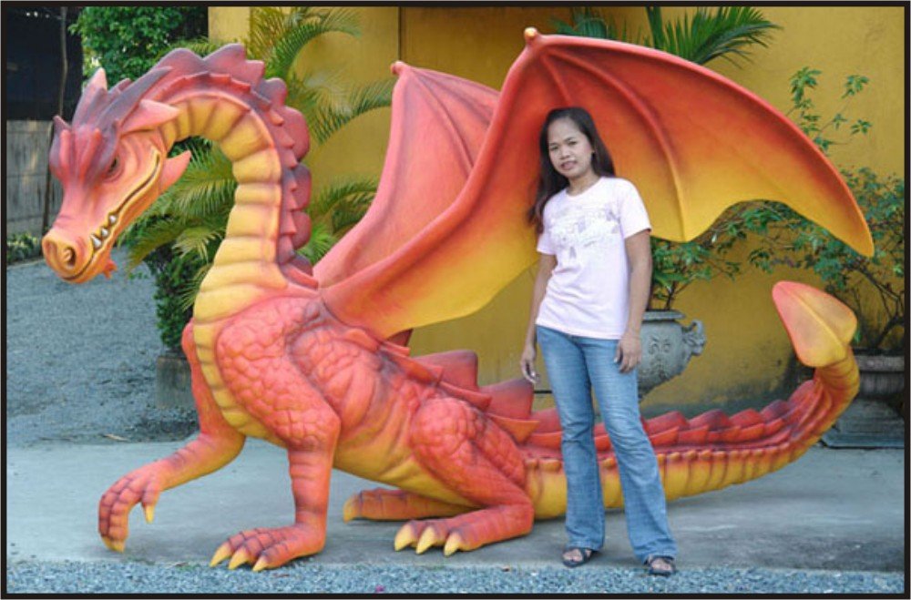 Custom Made Life Size 6' tall 12' long Dragon Statue SCA-LARP
