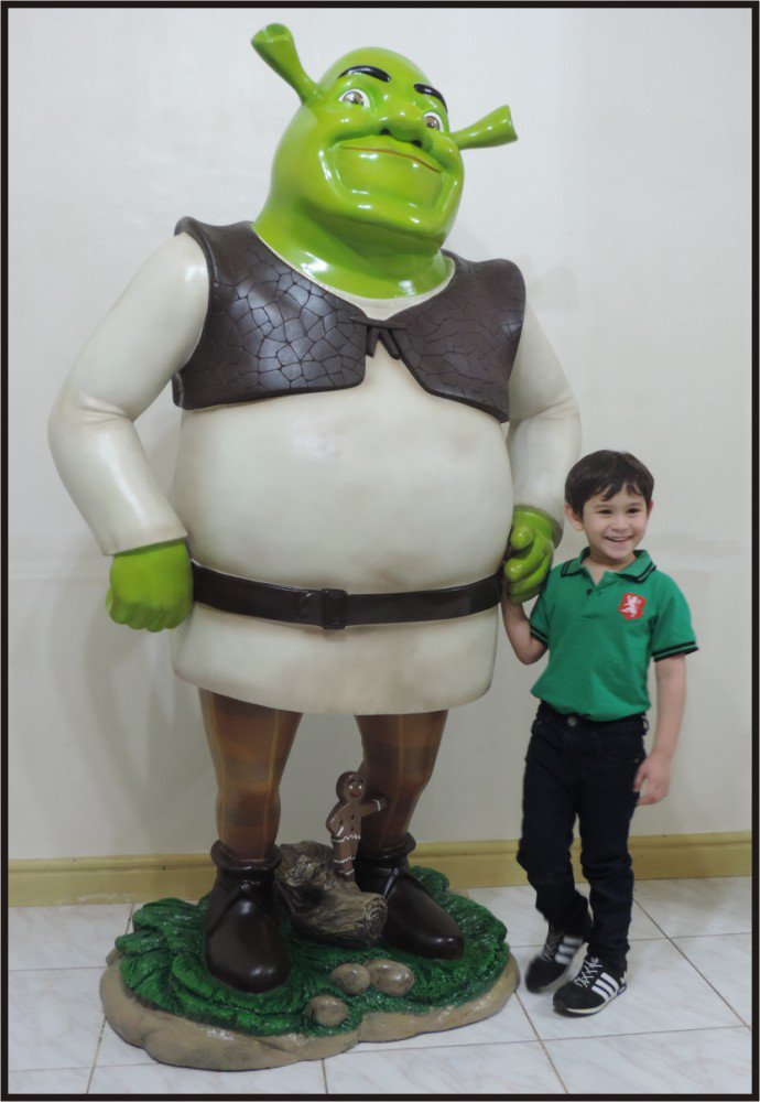 Custom Made Life Size 6' Shrek with Ginger Bread Man Statue