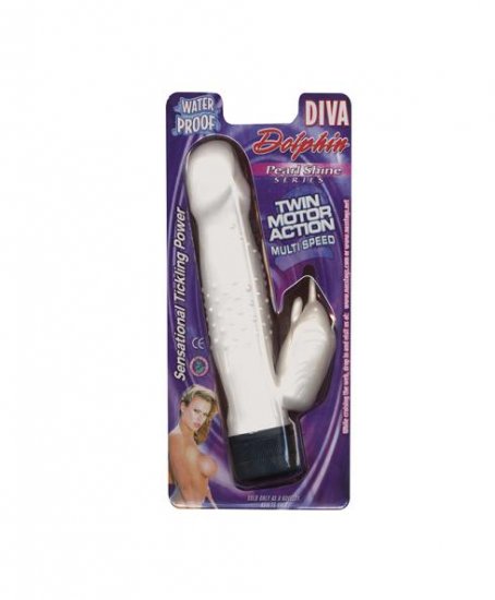 White Waterproof Diva Dolphin Rabbit Vibrator