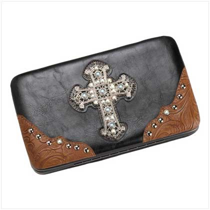 Jeweled Cross Hinge Wallet