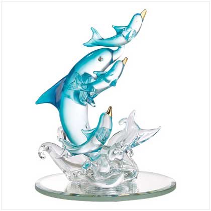 Spun-Glass Dolphin Figurine