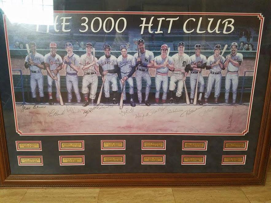 RON LEWIS THREE THOUSAND HIT CLUB LITHOGRAPH MEASURING 44.3X 31.4