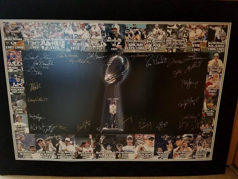 SUPERBOWL WINNING QUARTERBACKS 20X30 PHOTOGRAPH FRAMED $1999
