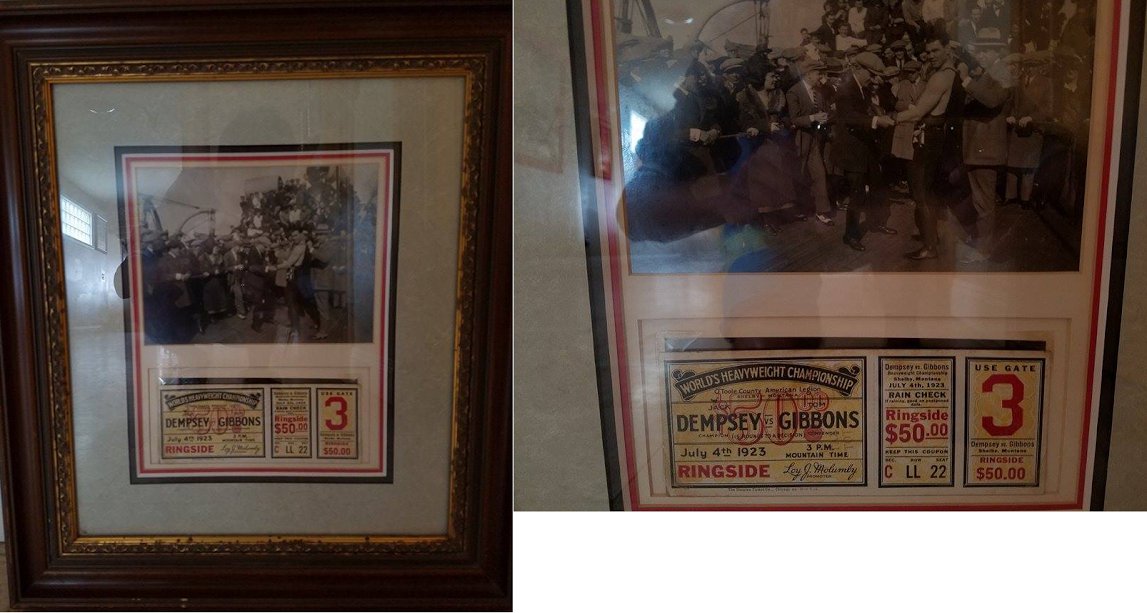 JACK DEMPSEY 1923 FULL UNUSED RINGSIDE TICKET VERSUS TOM GIBSON JULY 4, 1923