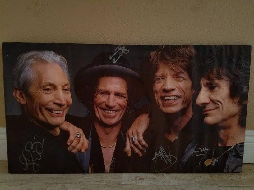 THE ROLLING STONES SIGNED CANVAS PHOTO