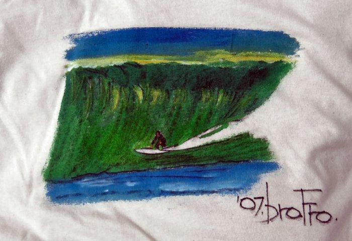 Original T-shirt painting directly on to bright colorful T-shirts.