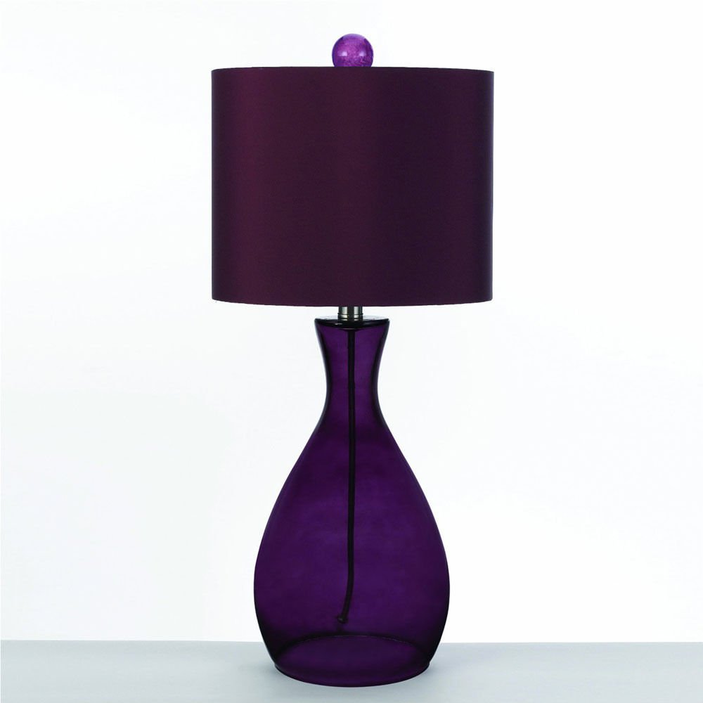 AF Lighting Purple Mercer Hand Blown Glass Table Lamp 60W Standard 26"H X 11.5"D