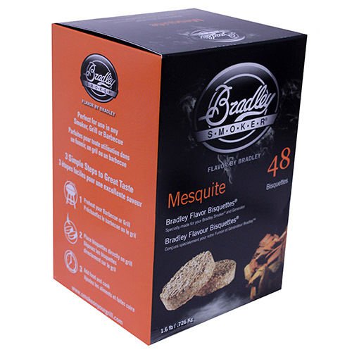 Bradley Technologies Smoker Bisquettes Mesquite (48 Pack) Clean Smoke Flavor