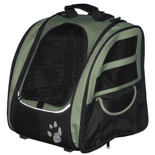 Pet Gear I-GO2 Traveler Pet Carrier Sage Backpack Carrier Car Seat