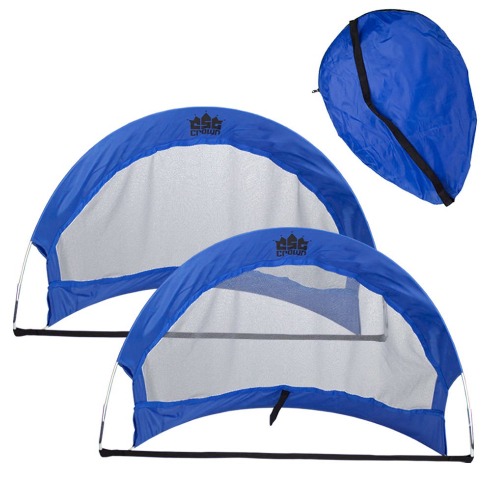 Crown Sporting Goods Set of 2 4' Pop Up Soccer Goals with 2 Carrying Bags