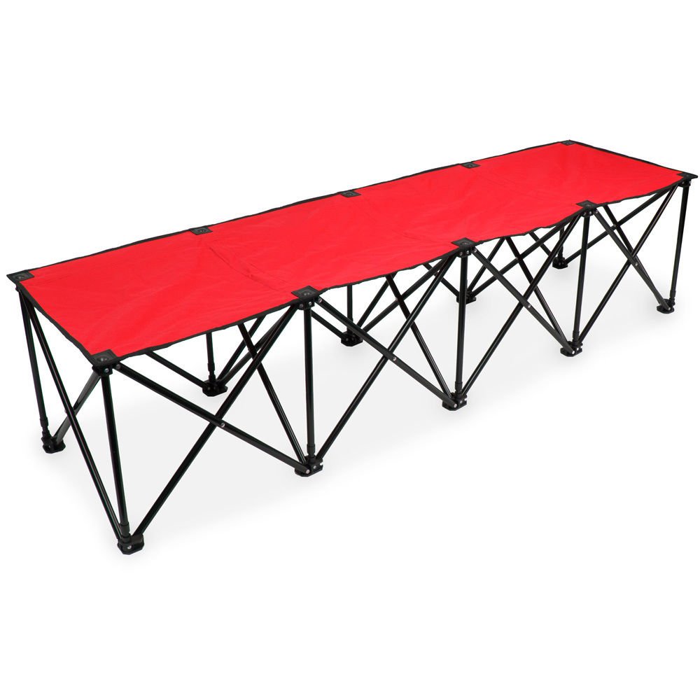Crown Sporting Goods 6-Foot Portable Folding 4 Seat Bench Red