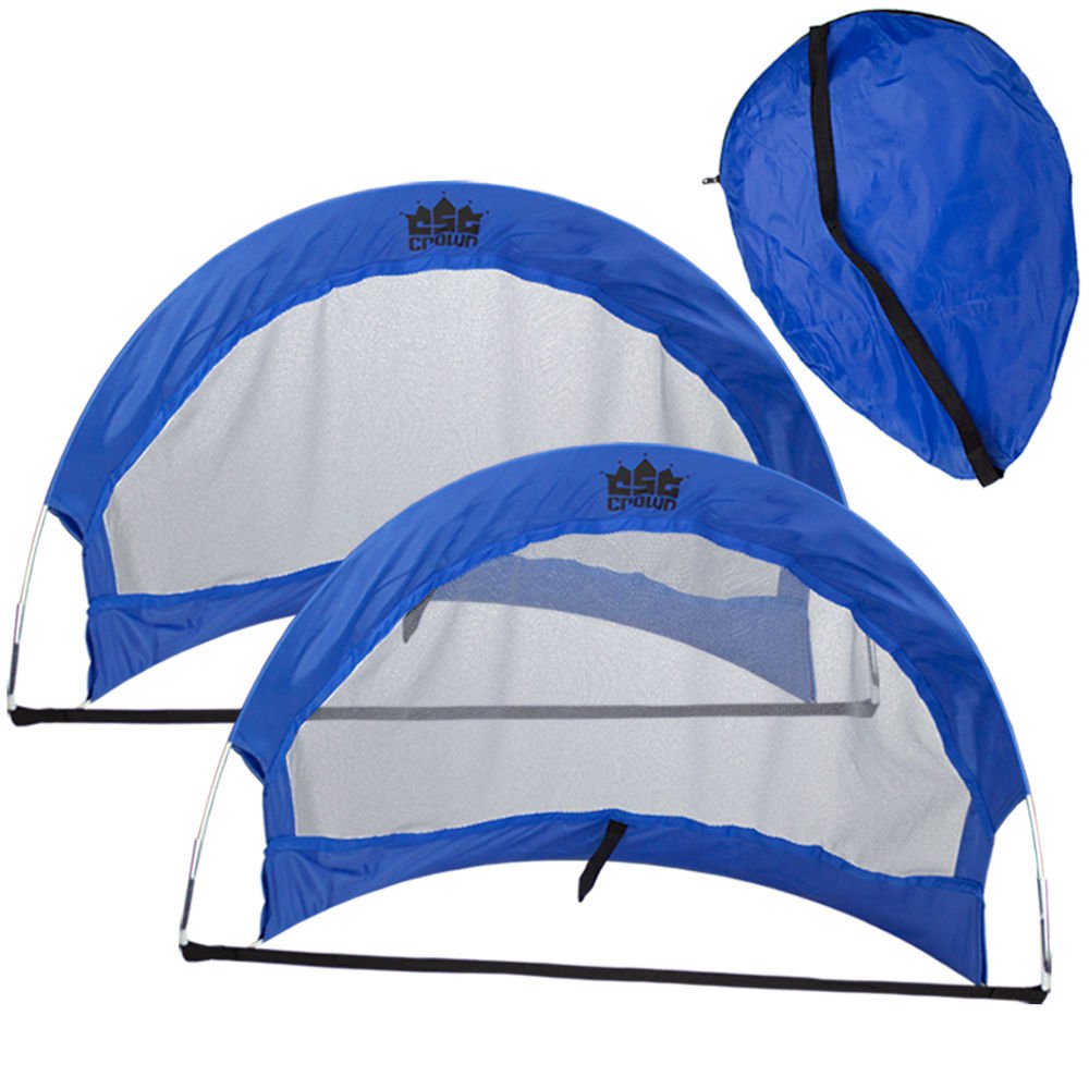 Crown Sporting Good Set of 2 6' Pop Up Soccer Goals with 2 Carrying Bags