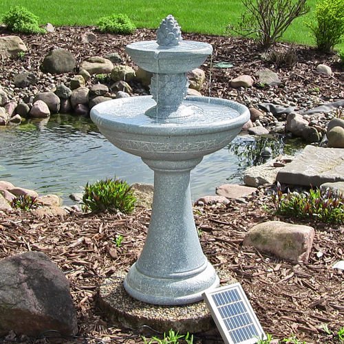 Sunnydaze Dual Pineapple Solar On Demand Fountain 34" H x 19.25" Diameter