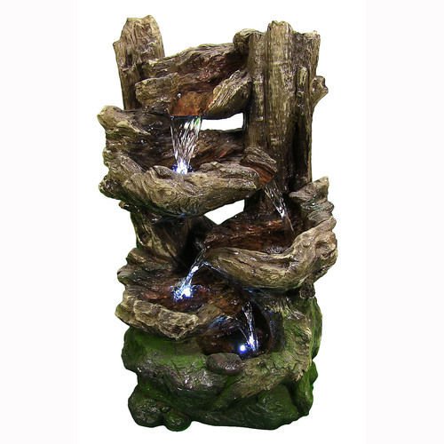 5-Tiered Woodland Fountain LED Lights by Sunnydaze Decor 15" W x 25" H x 11" D