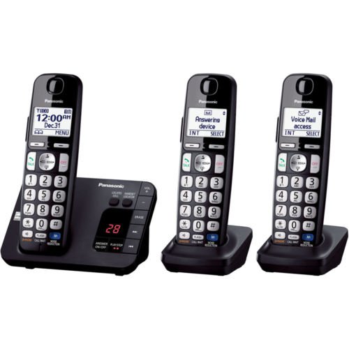 Panasonic KX-TGE233B Black Expand Digital Cordless Answering System 3 Handsets