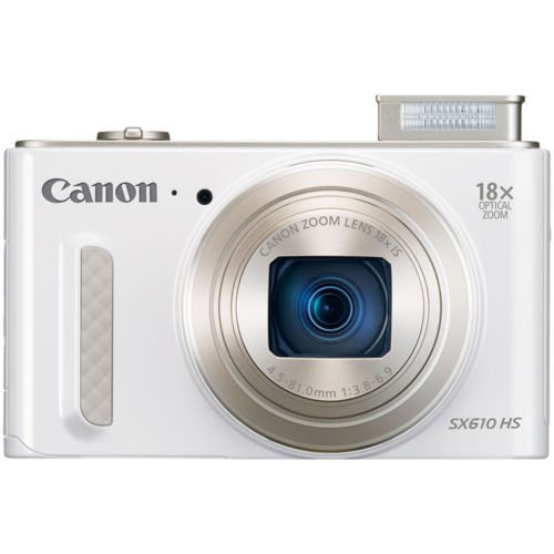 Canon PowerShot SX610 HS Digital Camera, 20.2MP, 18x Zoom, 3.0" LCD White