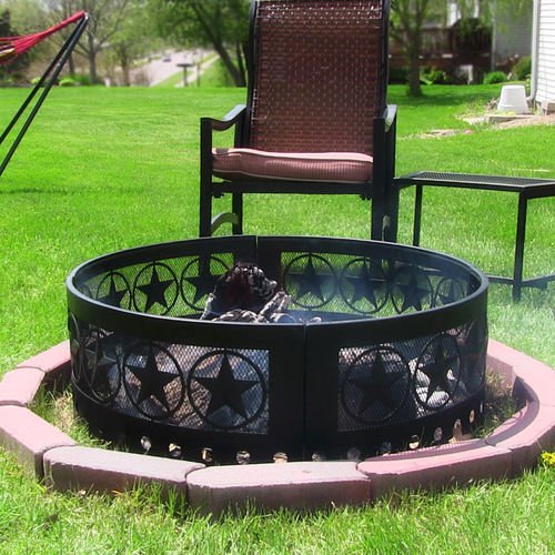 Sunnydaze 36" Heavy Duty Four Star Campfire Ring Steel Sheet Construction