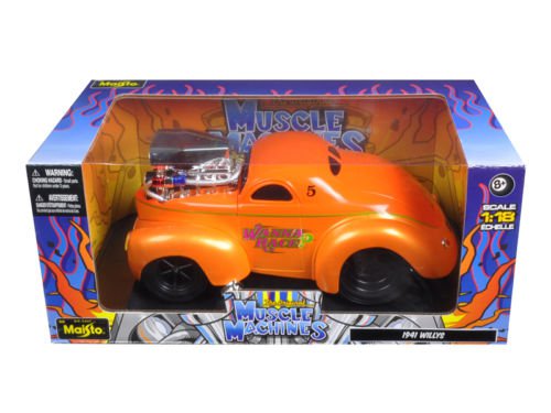 1941 Willys Coupe Metallic Orange "Muscle Machines" 1/18 Diecast Model Car