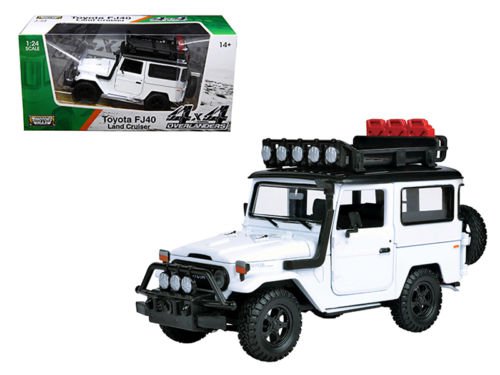 Toyota FJ40 Land Cruiser White "4x4 Overlanders" Series 1/24 Diecast Model Car