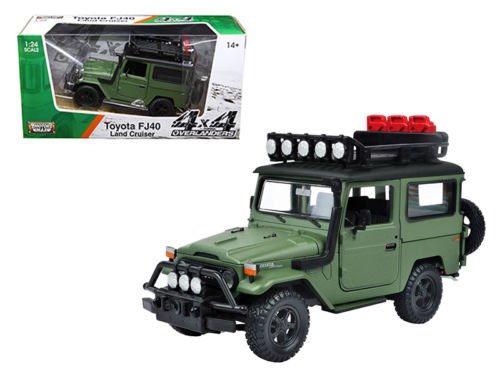 Toyota FJ40 Land Cruiser Matt Green "4x4 Overlanders" Series 1/24 Diecast Model